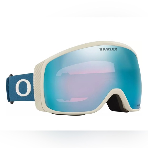 Oakley Flight Tracker Snow Sapphire white and Poseidon Blue Goggles - New in Box - Picture 1 of 5